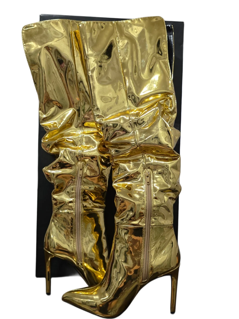 I.N.C. International Concepts Women's Gold Iyonna Over-The-Knee Slouch Boots NIB